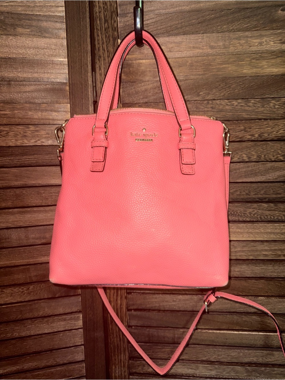 Kate Spade Coral Pebbled Leather Crossbody Purse